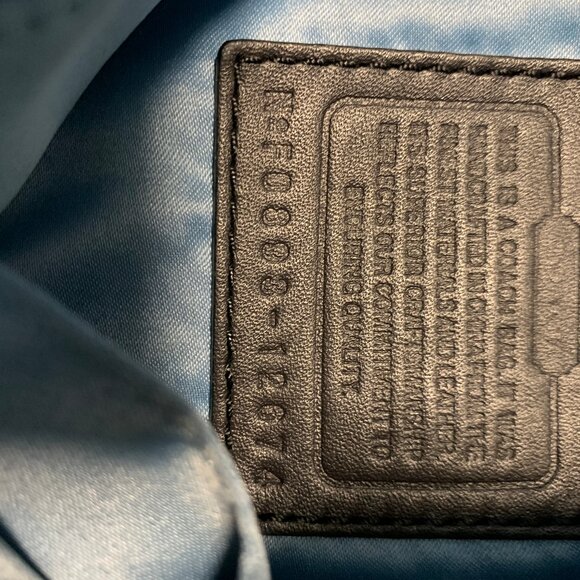 Coach Handbag in Black with Leather Trim and Light Blue Lining - Picture 13 of 15